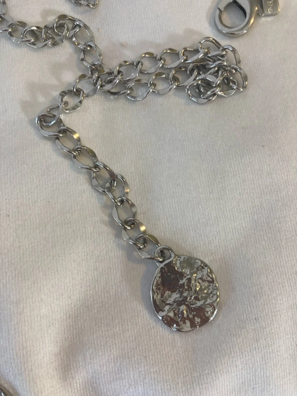 Chico’s Belt Silver Tone Round Chain Link  Accessory